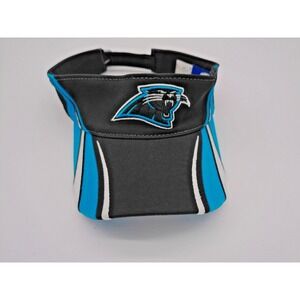 2007 Reebok NFL Carolina Panthers Sun Visor Hat Cotton Black/Blue With Tags